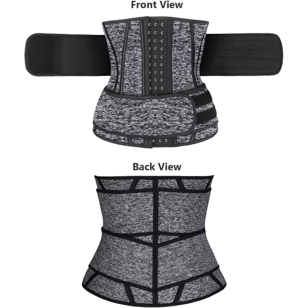 Charmian Womens Neoprene Sauna Waist Trainer Corset for Weight Loss Workout Sweat Belt Trimmer SlimmerGrey