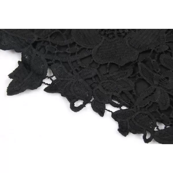 Charmian Womens Punk Goth Floral Lace Bustier Corset Party Bralet Crop TopBlack