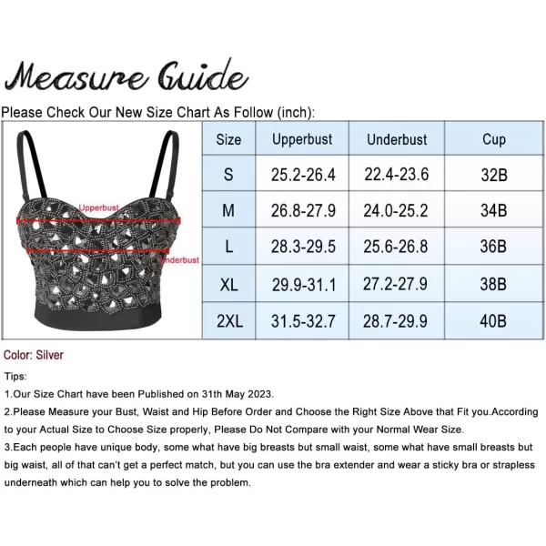 Charmian Womens Punk Rhinestone Beaded Shimmer Diamond Party Bustier Crop TopCharmian Womens Punk Rhinestone Beaded Shimmer Diamond Party Bustier Crop Top