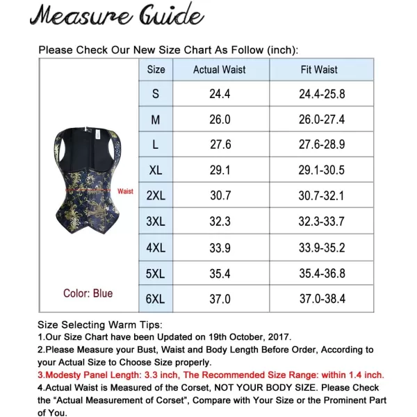 Charmian Womens Spiral Steel Boned Brocade Waist Cincher Underbust Corset VestCharmian Womens Spiral Steel Boned Brocade Waist Cincher Underbust Corset Vest