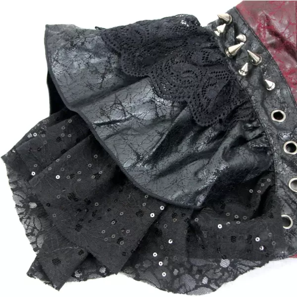 Charmian Womens Steampunk Costume Accessories Gothic Shawl Bolero Shrug JacketBlackRed