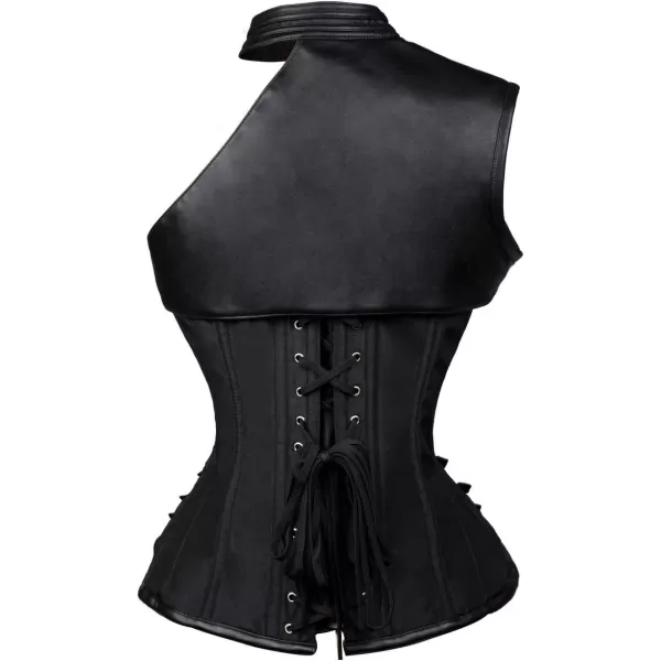 Charmian Womens Steampunk Gothic Heavy Strong Steel Boned Corset with ZipperBlack