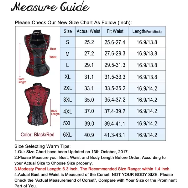Charmian Womens Steampunk Spiral Steel Boned Vintage Retro Corset Tops BustierBlackRed