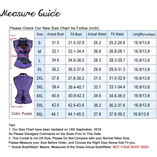 Charmian Womens Steampunk Spiral Steel Boned Vintage Retro Corset Tops BustierPurple
