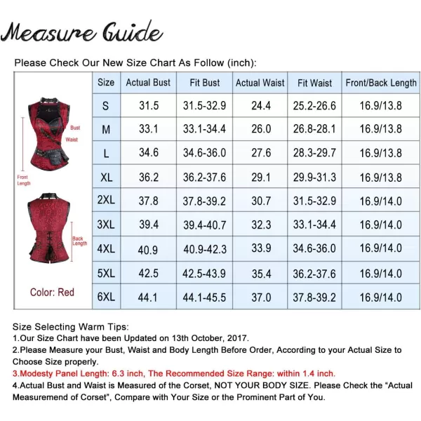 Charmian Womens Steampunk Spiral Steel Boned Vintage Retro Corset Tops BustierRed