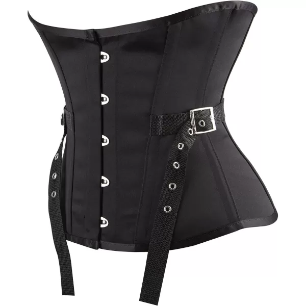 Charmian Womens Steampunk Steel Boned Waist Cincher Underbust Corset with BeltBlack