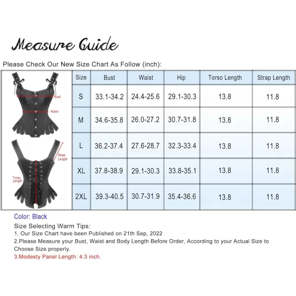 Charmian Womens Victorian Vintage Brocade Lace Up Bustier Overbust Corset TopBlack