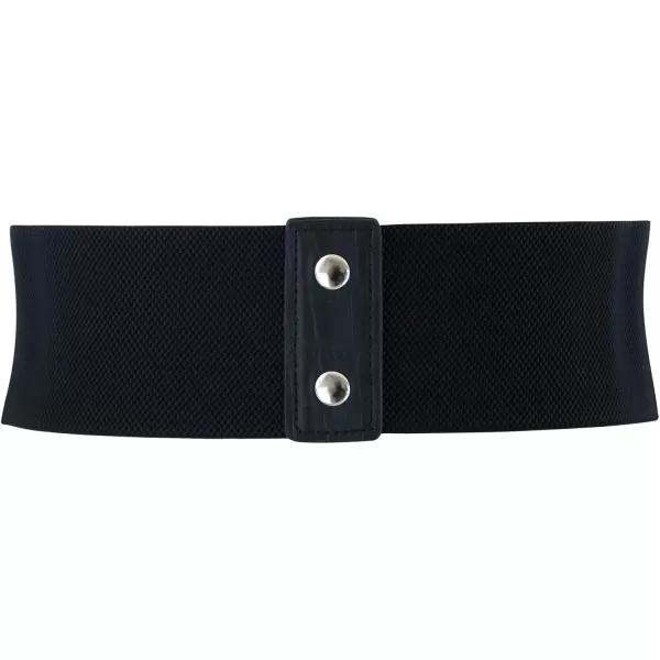 Charmian Womens Vintage Fashion Faux Leather Rivet Elastic Waist Cinch BeltBlack