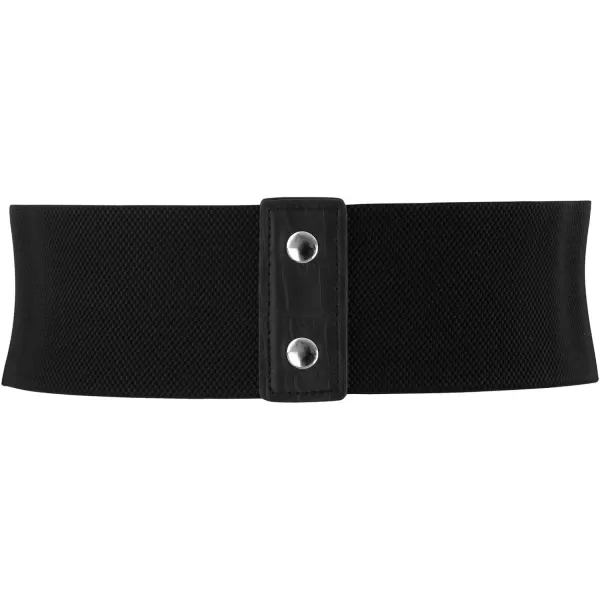 Charmian Womens Vintage Fashion Faux Leather Rivet Elastic Waist Cinch BeltBlackGold