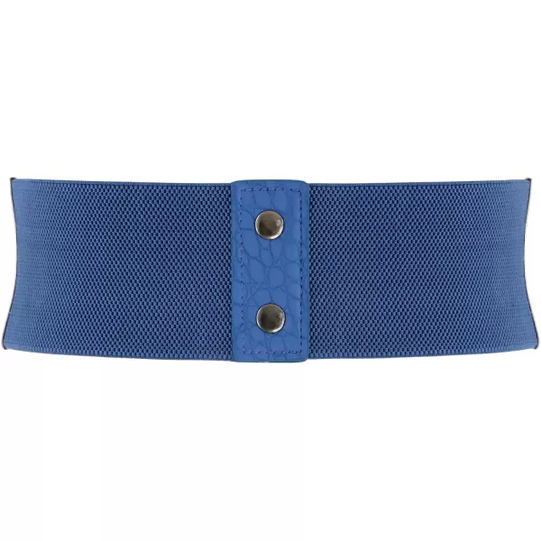 Charmian Womens Vintage Fashion Faux Leather Rivet Elastic Waist Cinch BeltBlue