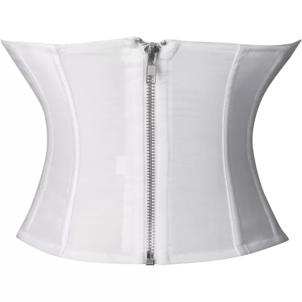 Charmian Womens Y2K Fashion Retro Strapless Open Back Bustier Corset Crop TopWhite