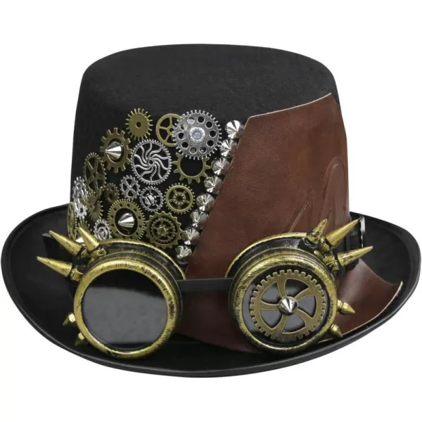 Charmian Unisex Steampunk Top Hat Goggles Gears Chain Deluxe Costume AccessoryStyle10