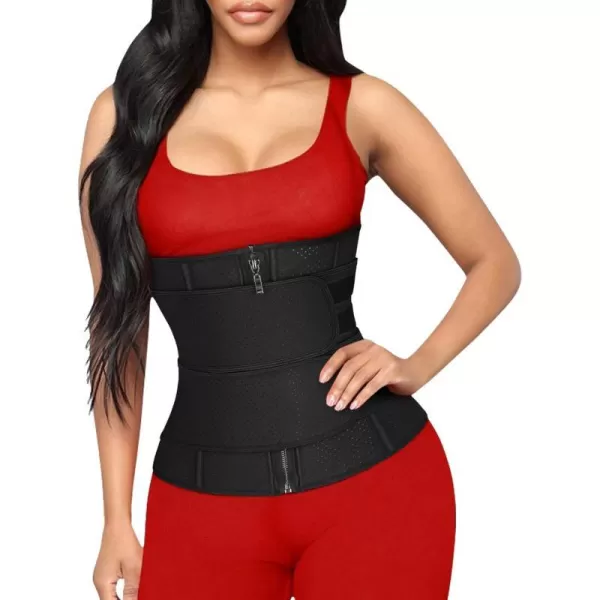 Charmian Waist Trainer for Women Latex Underbust Corset Sport Girdle Waist Cincher Hourglass Body ShaperBlack