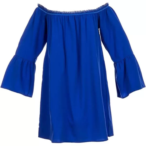 Charmian Womens Casual Ruffled Off Shoulder Long Sleeve Blouse TopBlue