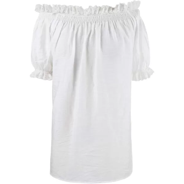 Charmian Womens Cotton Off Shoulder Short Sleeves Peasant Tops Blouse ShirtCharmian Womens Cotton Off Shoulder Short Sleeves Peasant Tops Blouse Shirt