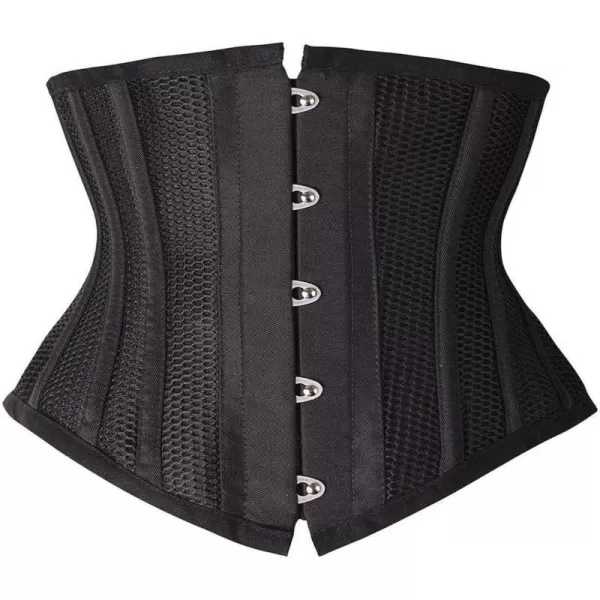 Charmian Womens Double Heavy Spiral Steel Boned Underbust Waist Cincher Corset16steelmeshblack