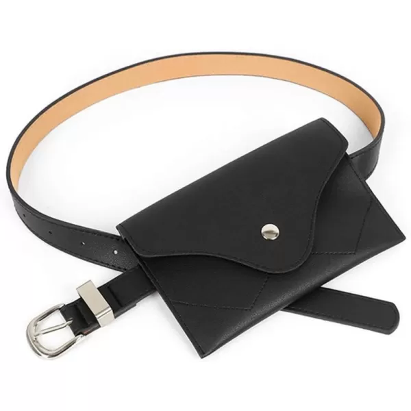 Charmian Womens Fashion Simple PU Leather Waist Belt with Removable Pouch Cell Phone Bag Black OnesizeCharmian Womens Fashion Simple PU Leather Waist Belt with Removable Pouch Cell Phone Bag Black Onesize