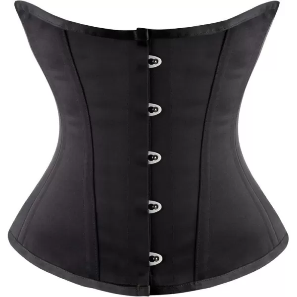 Charmian Womens Gothic Classic 12 Steel Boned Underbust Waist Training CorsetBlack