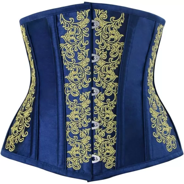 Charmian Womens Gothic Vintage Steel Boned Waist Training Underbust Corset TopRoyal Blue