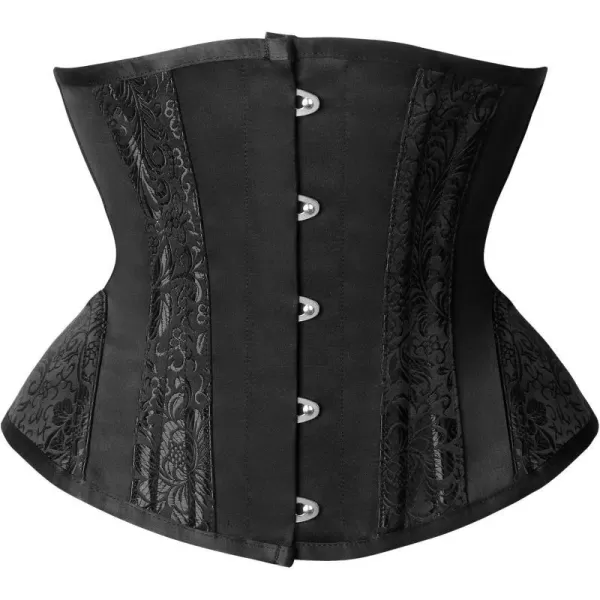 Charmian Womens Heavy Duty Steel Boned Hourglass Waist Trainer Underbust CorsetBlack