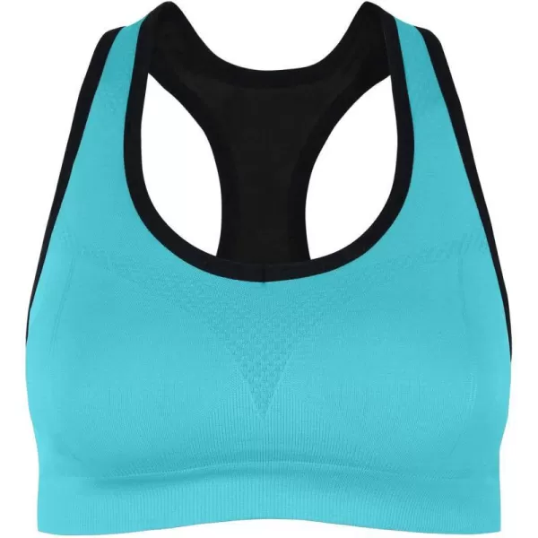 Charmian Womens High Impact Workout Yoga Running Racerback Sports BrasSkyblue