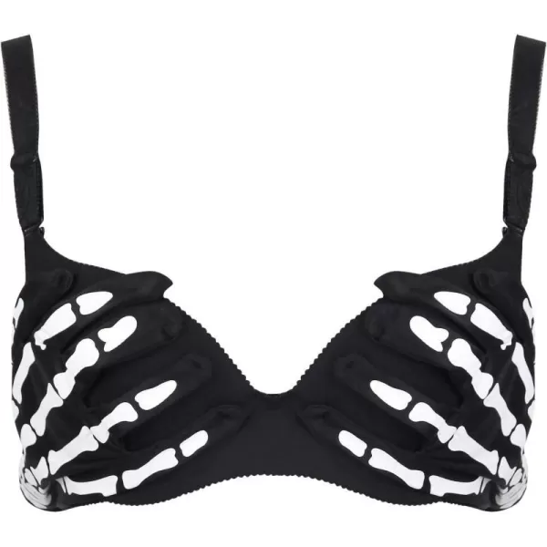 Charmian Womens Steampunk Halloween Skull Skeleton Clubwear Party Bra Crop TopCharmian Womens Steampunk Halloween Skull Skeleton Clubwear Party Bra Crop Top