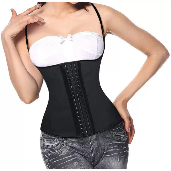 Charmian Womens Latex Underbust Waist Training Steel Boned Shapewear CorsetHalterlatexblack