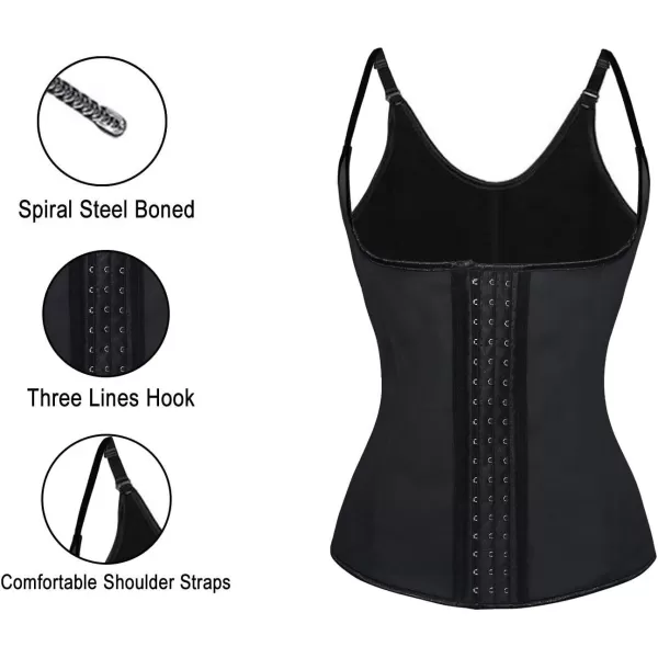 Charmian Womens Latex Underbust Waist Training Steel Boned Shapewear CorsetHalterlatexblack