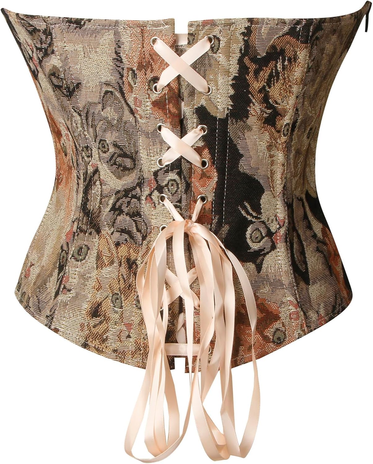 Charmian Womens Renaissance Vintage Cat Printed Underbust Waist Training Corset