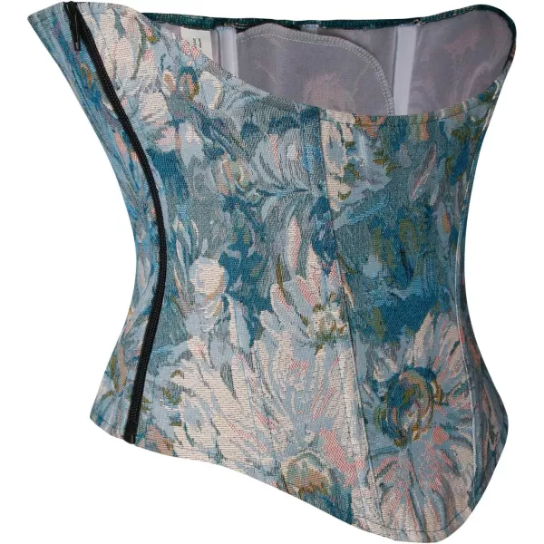Charmian Womens Renaissance Vintage Floral Underbust Waist Training Corset Top