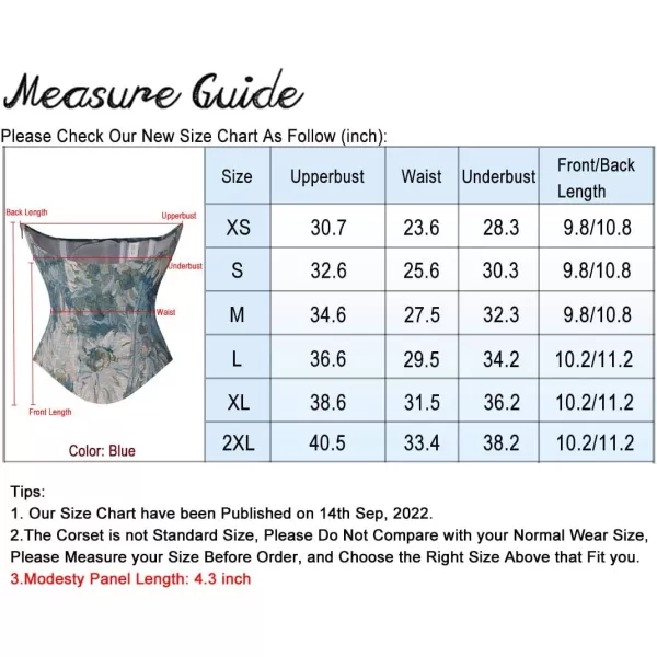 Charmian Womens Renaissance Vintage Floral Underbust Waist Training Corset Top
