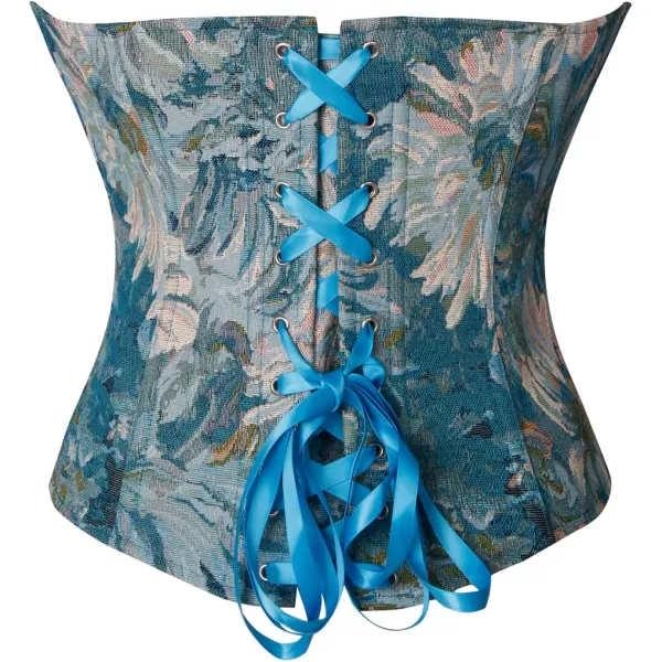Charmian Womens Renaissance Vintage Floral Underbust Waist Training Corset Top