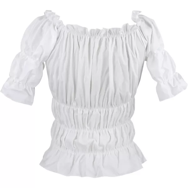 imageCharmian Womens Off Shoulder Short Sleeves Ruffles Blouse Shirt Crop Top