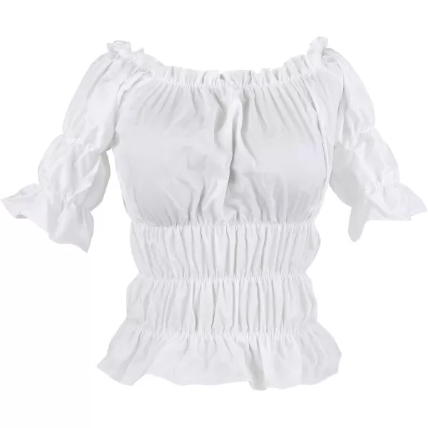 imageCharmian Womens Off Shoulder Short Sleeves Ruffles Blouse Shirt Crop Top