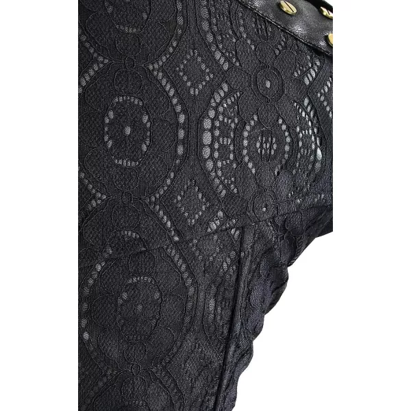 imageCharmian Womens Steampunk Gothic Lace Brocade Corset Shrug Black XLarge