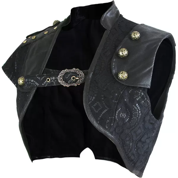 imageCharmian Womens Steampunk Gothic Lace Brocade Corset Shrug Black XLarge