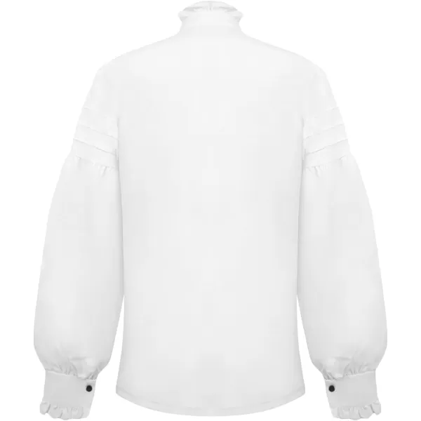 imageCharmian Mens Gothic Victorian Long Sleeve Ruffled Pirate Shirt with ButtonsWhite