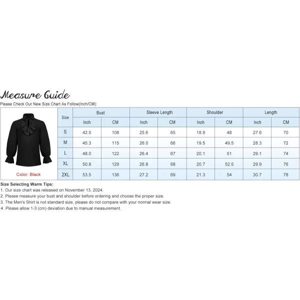 imageCharmian Mens Vintage Ruffled Long Sleeve Pirate Shirt Vampire Costume TopBlack