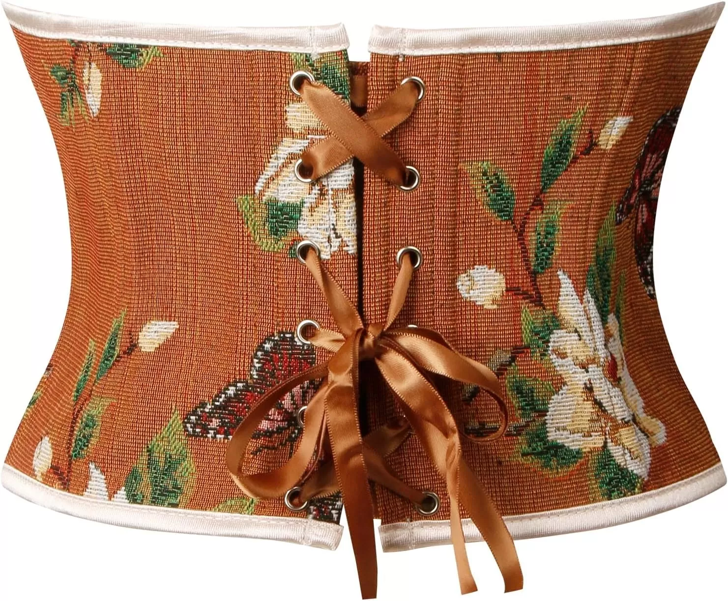 imageCharmian Womens Renaissance Retro Floral Strapless Bustier Corset Crop TopBrown