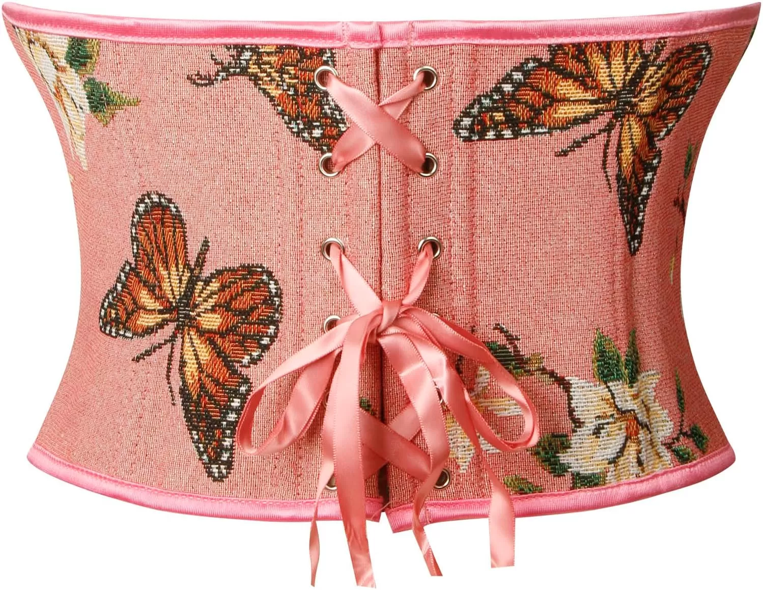 imageCharmian Womens Renaissance Retro Floral Strapless Bustier Corset Crop TopPink