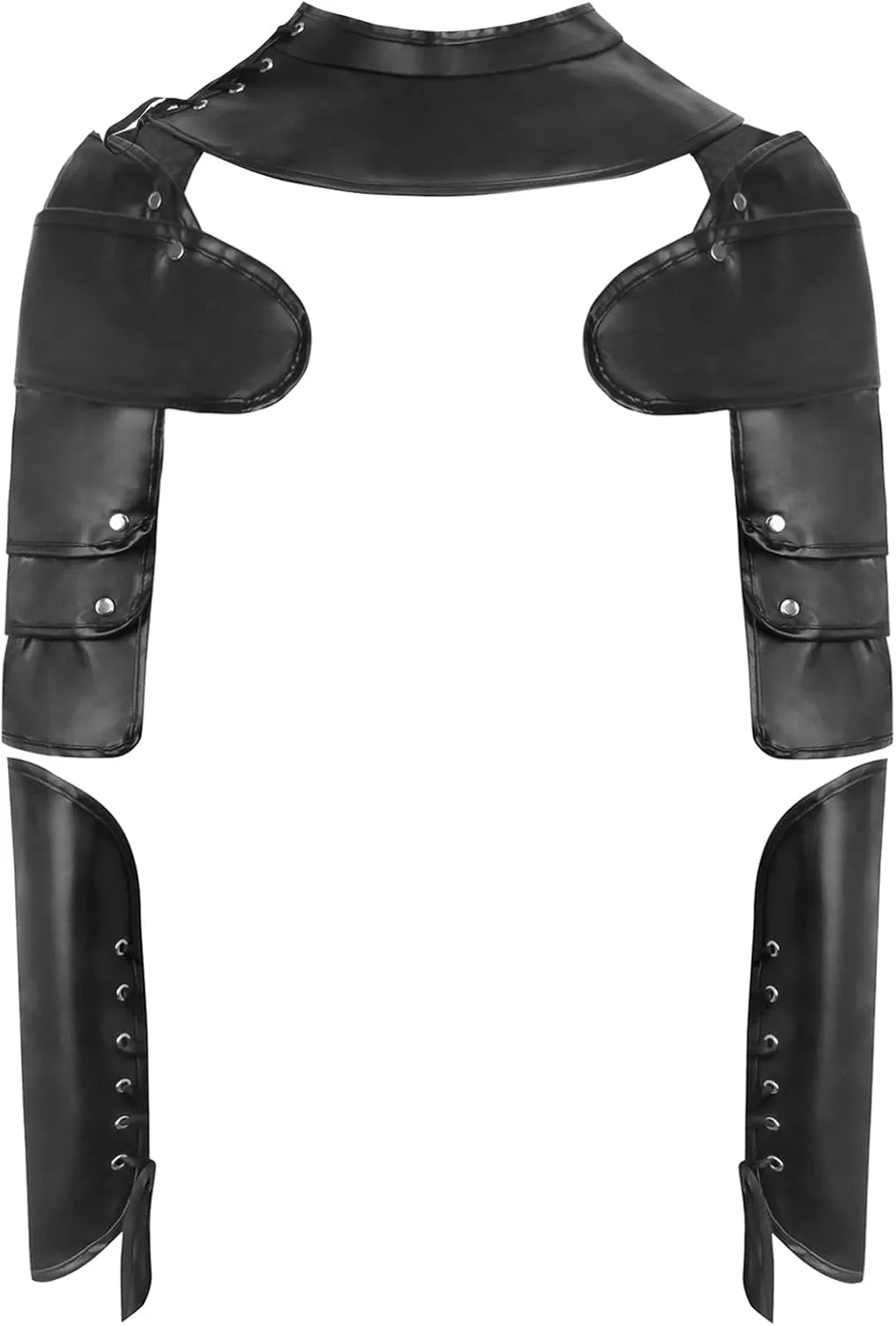 imageCharmian Womens Steampunk Gothic Shoulder Shrug Armor Arm Guards BracersBlack