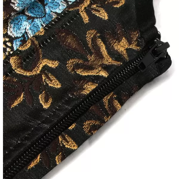 imageCharmian Womens 1950s Vintage Retro Sleeveless Swing Floral Halter Corset DressBlackPeony