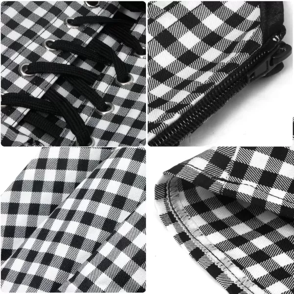 imageCharmian Womens 1950s Vintage Retro Sleeveless Swing Floral Halter Corset DressBlackPlaid