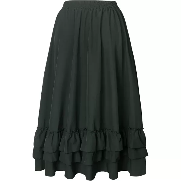 imageCharmian Womens Medieval Retro Steampunk Gothic Victorian Renaissance SkirtArmygreen