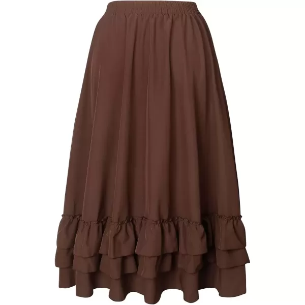 imageCharmian Womens Medieval Retro Steampunk Gothic Victorian Renaissance SkirtBrown