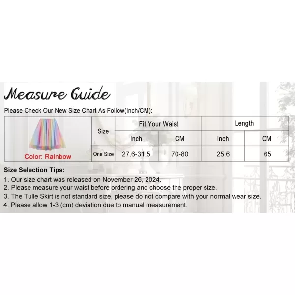 imageCharmian Womens Pleated Knee Length Elastic High Waist ALine Midi Tulle SkirtRainbow