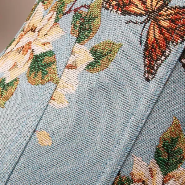 imageCharmian Womens Renaissance Vintage Butterfly Floral Print Overbust Corset TopBlue
