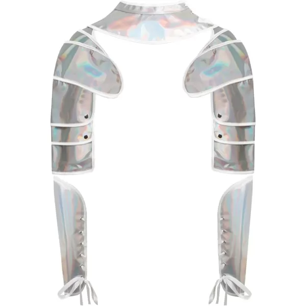 imageCharmian Womens Steampunk Gothic Shoulder Shrug Armor Arm Guards BracersSilver