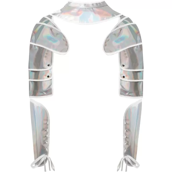 imageCharmian Womens Steampunk Gothic Shoulder Shrug Armor Arm Guards BracersSilver