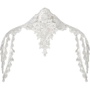 imageCharmian Womens Steampunk Victorian Chain Shoulder Wrap Cape Collar ChokerWhite